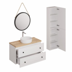 Koupelnová sestava s umyvadlem včetně umyvadlové baterie, vtoku a sifonu Naturel Forli bílá KSETFORLI2