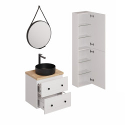 Koupelnová sestava s umyvadlem včetně umyvadlové baterie, vtoku a sifonu Naturel Forli bílá KSETFORLI7