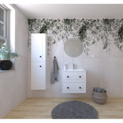 Koupelnová sestava s umyvadlem včetně umyvadlové baterie, vtoku a sifonu Naturel Forli bílá KSETFORLI9