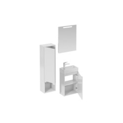 Koupelnová sestava s umyvadlem včetně umyvadlové baterie, vtoku a sifonu Naturel Stilla bílá lesk KSETSTILLA022