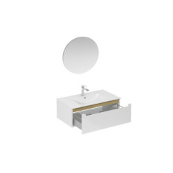 Koupelnová sestava s umyvadlem včetně umyvadlové baterie, vtoku a sifonu Naturel Stilla bílá lesk KSETSTILLA027