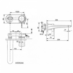 Umyvadlová baterie Ideal Standard Melange bez podomítkového tělesa chrom A5591AA