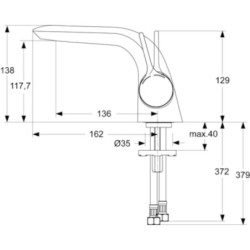Umyvadlová baterie Ideal Standard Melange bez výpusti chrom A4287AA