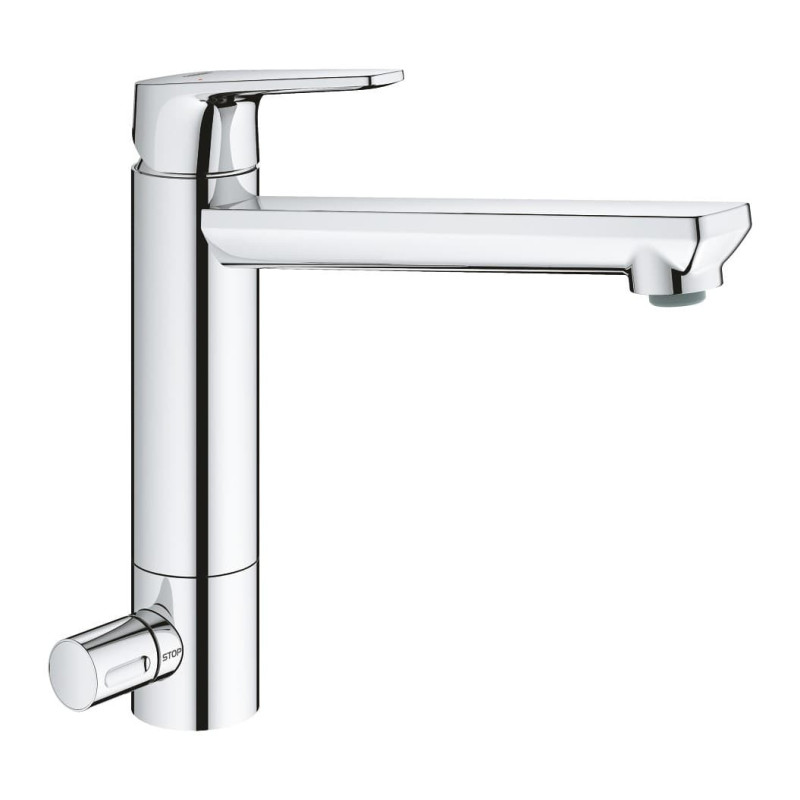 Dřezová baterie GROHE BauEdge 2020 s uzavíracím ventilem chrom 31696000