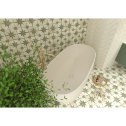 Volně stojící vana SAT Aula 160x78,7 cm litý mramor levá i pravá béžová SATAULA1600BE