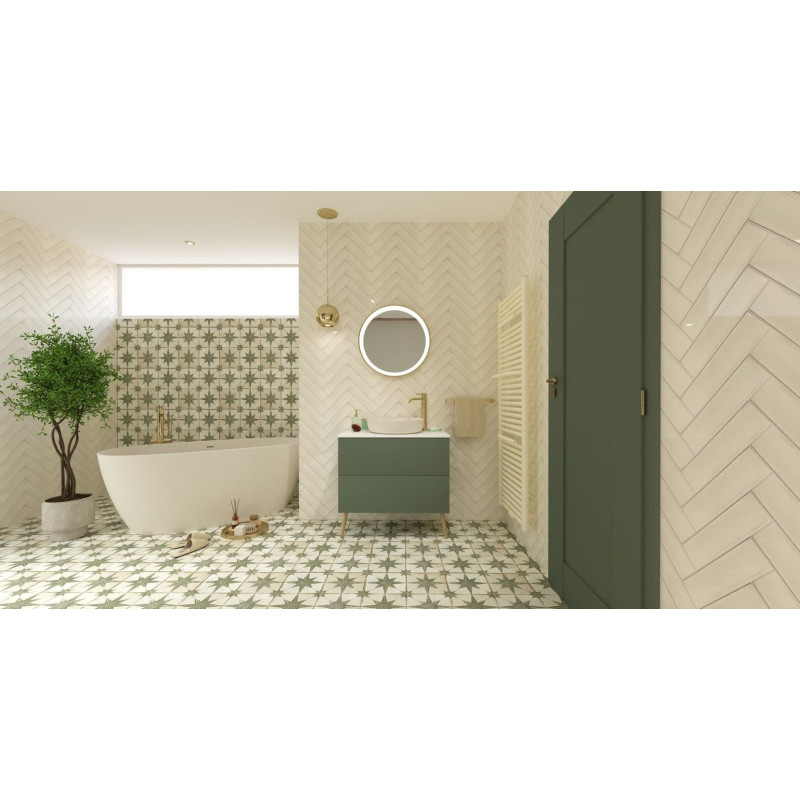 Volně stojící vana SAT Aula 160x78,7 cm litý mramor levá i pravá béžová SATAULA1600BE