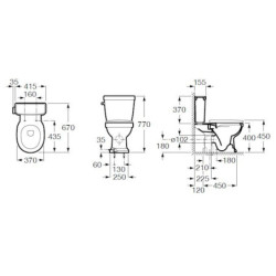 Wc pouze nádrž Roca Carmen A3410A1000