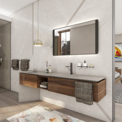 LED zrcadlo se senzorem Nimco 1200x650 mm černé ZPC 42006V-90