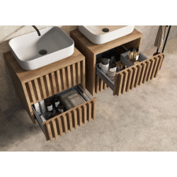 Koupelnová skříňka s krycí deskou SAT Delano 80x46 cm dub mat DELANO80ZDDE