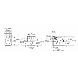 Wc závěsné Roca Inspira zadní odpad A346537000