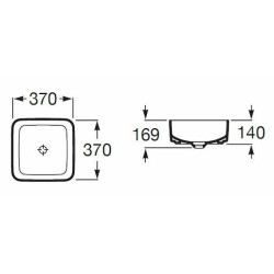Umyvadlo na desku Roca Inspira 37x37 cm bez přepadu A327532000