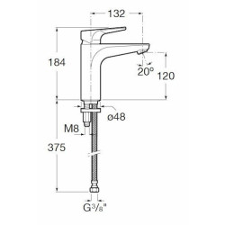 Umyvadlová baterie Roca Atlas bez výpusti chrom A5A3990C00