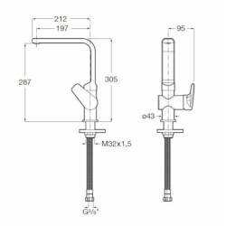 Dřezová baterie Roca Anara chrom A5A841BC0K