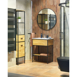 Zrcadlo Naturel B-Way 60x60 cm černá ZBWKU60C