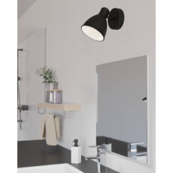 Nástěnné světlo do koupelny Eglo San peri ocel černá, bílá 900428