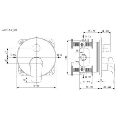 Sprchová a vanová baterie Ideal Standard CeraFlex bez podomítkového tělesa chrom A6725AA