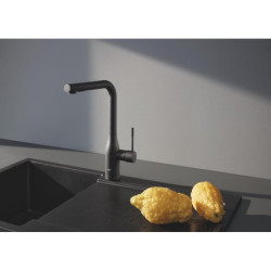 Dřezová baterie GROHE Essence s vytahovací sprškou, 2 proudy phantom black 30504KF0