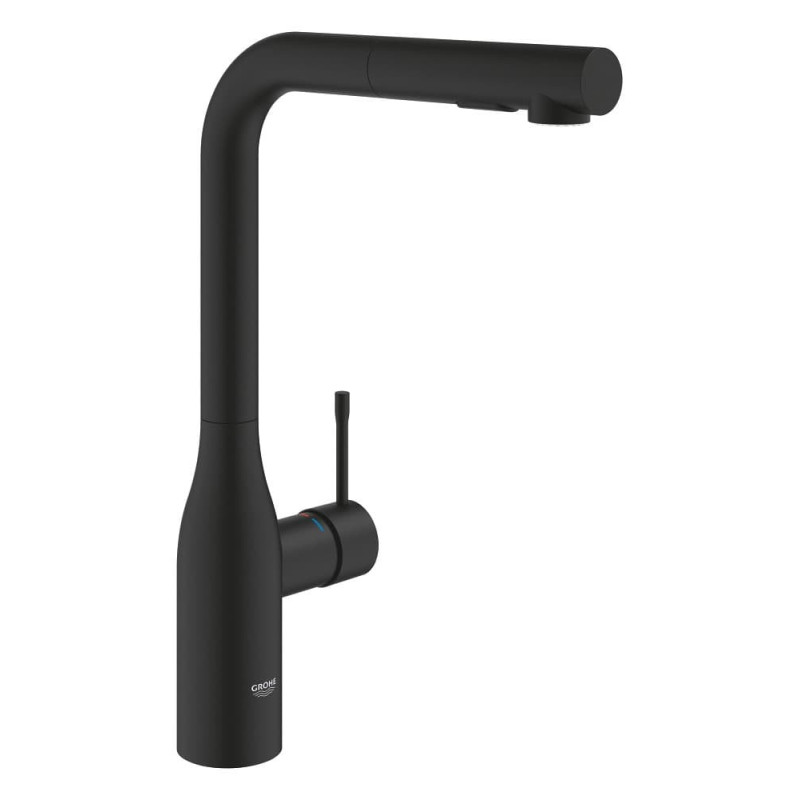 Dřezová baterie GROHE Essence s vytahovací sprškou, 2 proudy phantom black 30504KF0