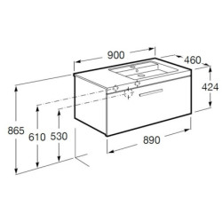 Koupelnová skříňka pod umyvadlo Roca Prisma 89x46x42,4 cm jasan A856877321