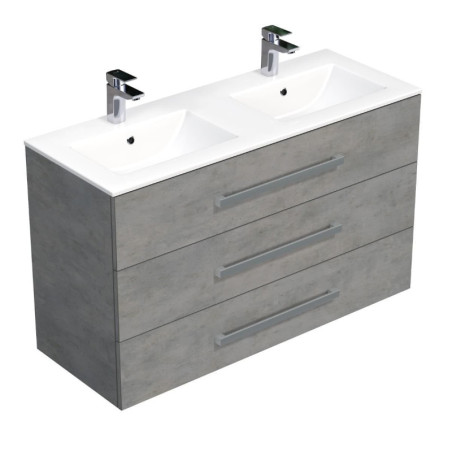 Koupelnová skříňka s umyvadlem SAT Cube Way 120x76,5x46 cm beton mat CUBE461203BEMOD