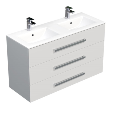 Koupelnová skříňka s umyvadlem SAT Cube Way 120x76,5x46 cm bílá lesk CUBE461203BIMOD
