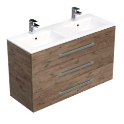 Koupelnová skříňka s umyvadlem SAT Cube Way 120x76,5x46 cm dub Wellington mat CUBE461203DWMOD
