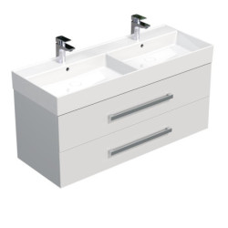 Koupelnová skříňka s umyvadlem SAT Cube Way 120x53x46 cm bílá lesk CUBE461202BISAT