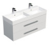Koupelnová skříňka s umyvadlem SAT Cube Way 120x53x46 cm bílá lesk CUBE461202BISAT
