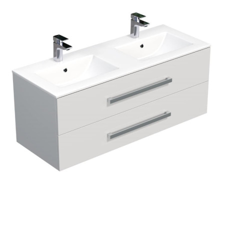 Koupelnová skříňka s umyvadlem SAT Cube Way 120x53x46 cm bílá lesk CUBE461202BIMOD