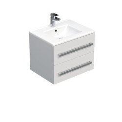 Koupelnová skříňka s umyvadlem SAT Cube Way 60x53x46 cm bílá lesk CUBE46602BIMOD