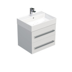 Koupelnová skříňka s umyvadlem SAT Cube Way 60x53x46 cm bílá lesk CUBE46602BISAT