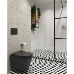 WC závěsné VitrA Integra Rim-Ex včetně sedátka se soft close, zadní odpad, černý 7041-083-6285