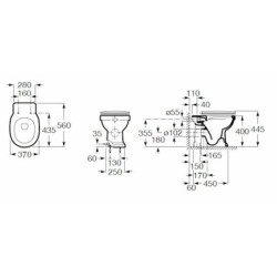 Wc stojící Roca Carmen vario odpad A3440A9000