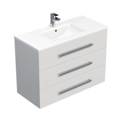 Koupelnová skříňka s umyvadlem SAT Cube Way 100x76,5x46 cm bílá lesk CUBE461003BIMOD