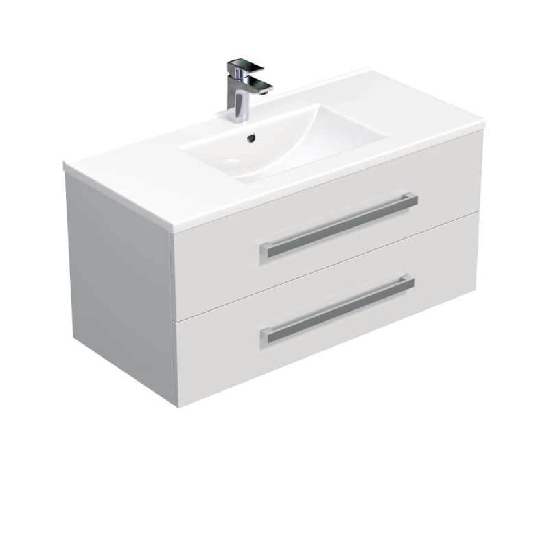 Koupelnová skříňka s umyvadlem SAT Cube Way 100x53x46 cm bílá lesk CUBE461002BIMOD