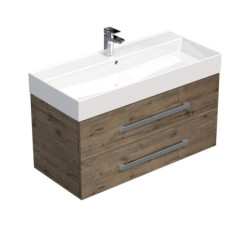 Koupelnová skříňka s umyvadlem SAT Cube Way 100x53x46 cm dub Wellington mat CUBE461002DWSAT