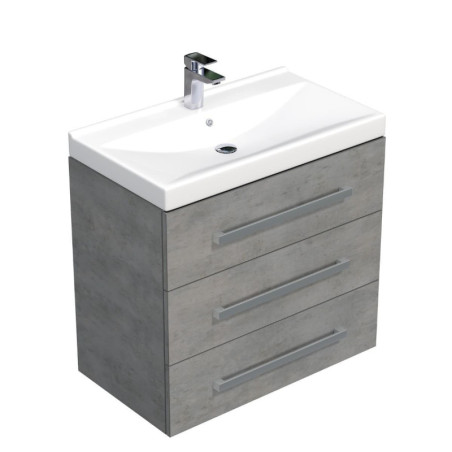 Koupelnová skříňka s umyvadlem SAT Cube Way 80x76,5x46 cm beton mat CUBE46803BEVER