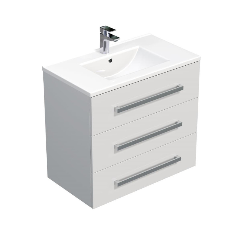 Koupelnová skříňka s umyvadlem SAT Cube Way 80x76,5x46 cm bílá lesk CUBE46803BIMOD