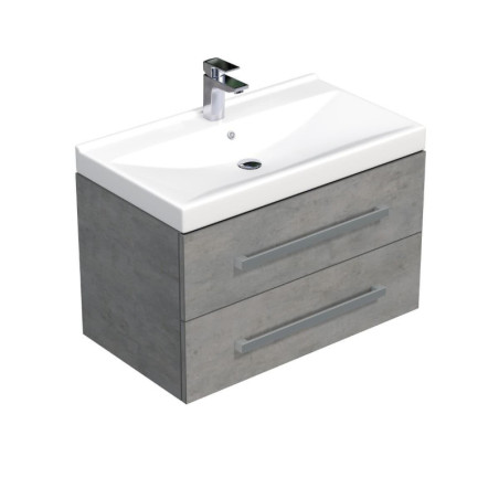 Koupelnová skříňka s umyvadlem SAT Cube Way 80x53x46 cm beton mat CUBE46802BEVER
