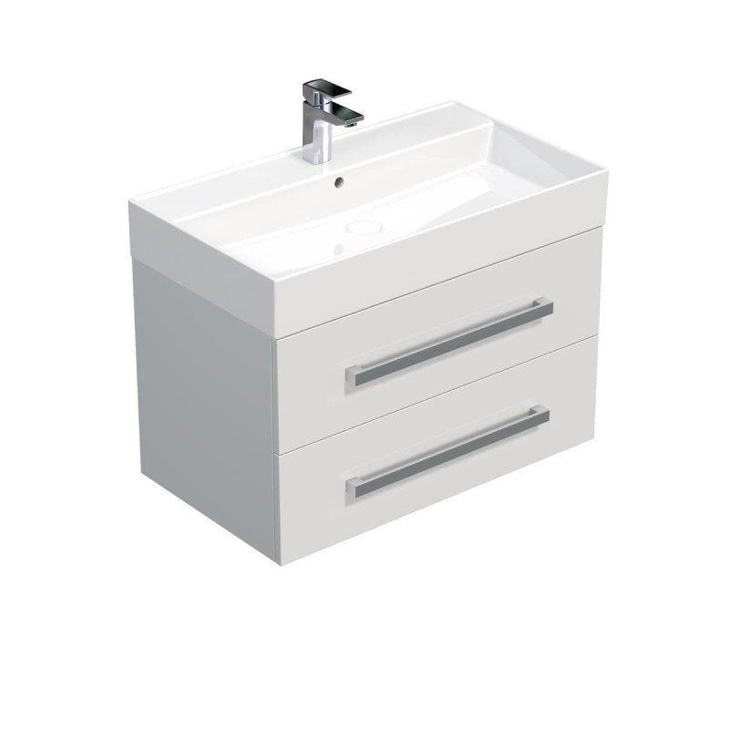 Koupelnová skříňka s umyvadlem SAT Cube Way 80x53x46 cm bílá lesk CUBE46802BISAT