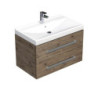 Koupelnová skříňka s umyvadlem SAT Cube Way 80x53x46 cm dub Wellington mat CUBE46802DWVER