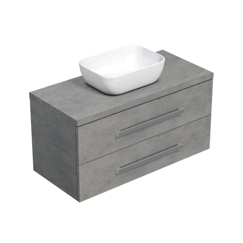 Koupelnová skříňka s krycí deskou SAT Cube Way 100x53x46 cm beton mat CUBE461003BESAT45