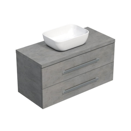 Koupelnová skříňka s krycí deskou SAT Cube Way 100x53x46 cm beton mat CUBE461003BESAT45
