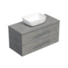 Koupelnová skříňka s krycí deskou SAT Cube Way 100x53x46 cm beton mat CUBE461003BESAT45