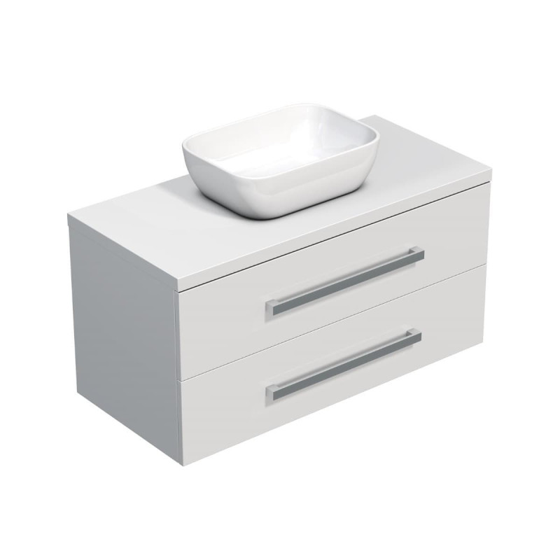 Koupelnová skříňka s krycí deskou SAT Cube Way 100x53x46 cm bílá lesk CUBE461003BISAT45