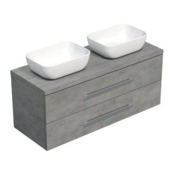 Koupelnová skříňka pod umyvadlo s deskou SAT Cube Way 120x47,5x46 cm beton mat CUBE461203BESAT45