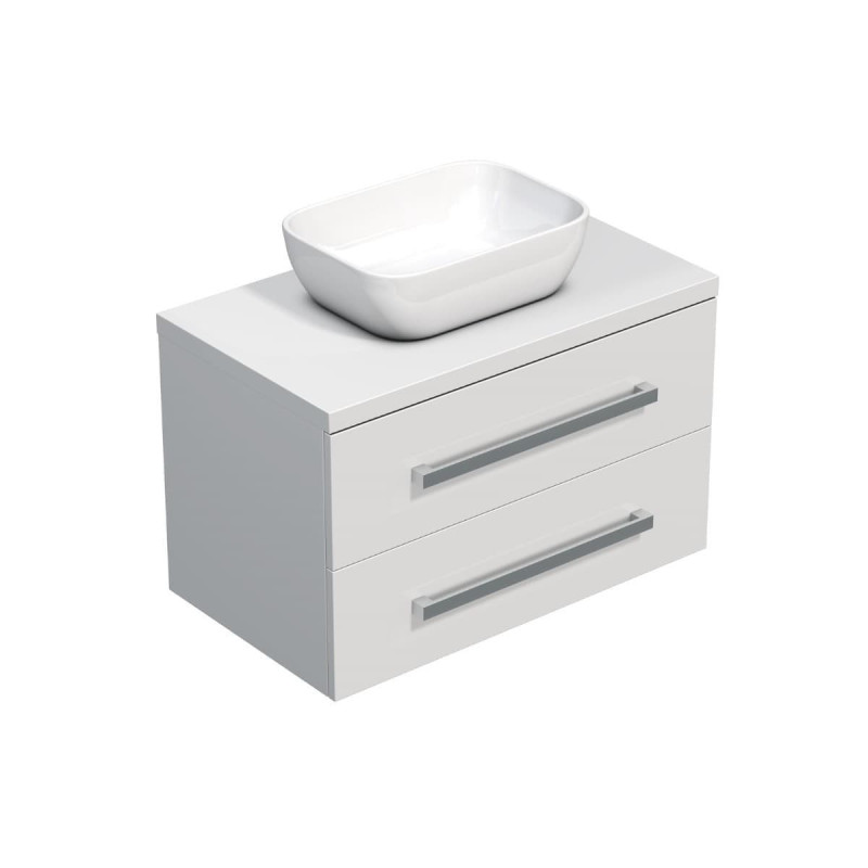 Koupelnová skříňka s krycí deskou SAT Cube Way 80x53x46 cm bílá lesk CUBE46803BI45