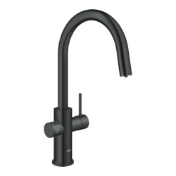 Dřezová baterie GROHE Blue Home s výpustí velvet black 31541KS0