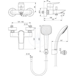 Vanová baterie Ideal Standard Tesi 150 mm chrom A6584AA