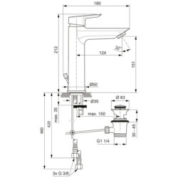 Umyvadlová baterie Ideal Standard Tesi s výpustí chrom A6563AA